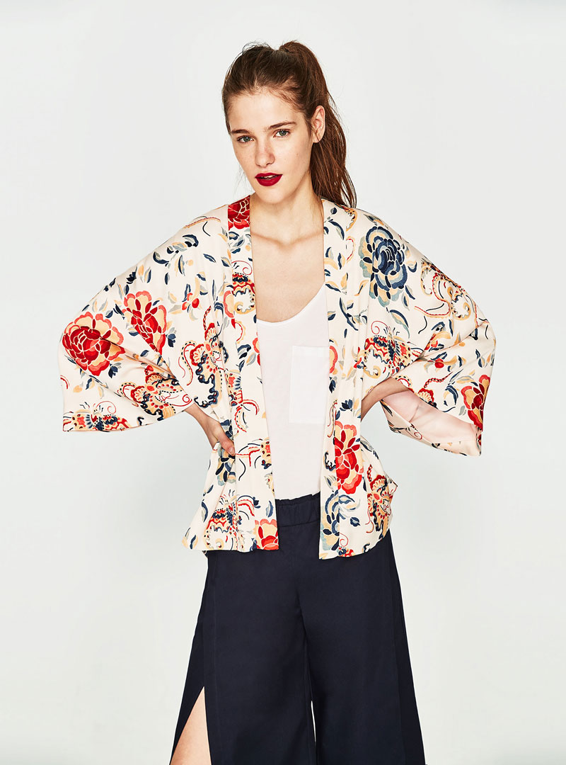 Sleeve Flowered Coat - Imagen 2